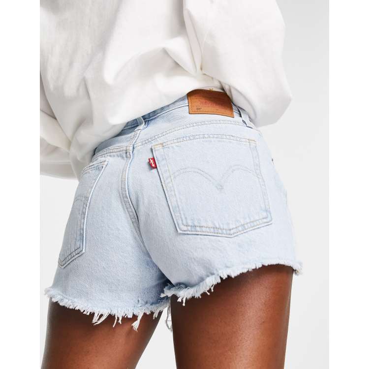 Levis 501 shorts light hot sale blue