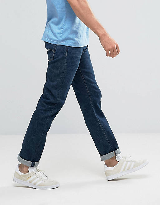 Levi'S 501 Original Straight Fit Jeans Dark Blue Wash | Asos
