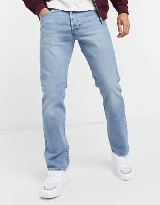 vækstdvale skuespillerinde sundhed Levi's 501 original straight fit jeans in basil sand mid indigo light wash  | ASOS