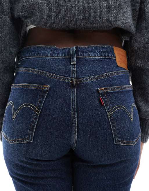 Levi's 501 original straight fit jeans in dark blue wash, 4 of 5