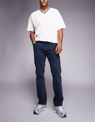 Original - Straight Jeans in blauschwarzer Waschung-Marineblau Marineblau W28 L32