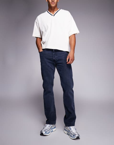 Levi's 501 original straight jeans in blue black wash  - view 1
