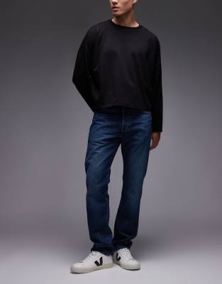 Original - Straight Jeans in dunkelblauer Waschung-Marineblau Marineblau W32 L32