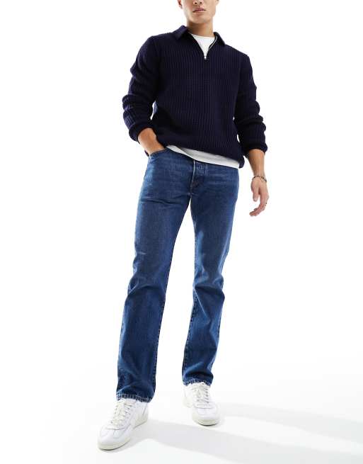 Levi's 501 Original straight jeans in mid blue, 5 of 5
