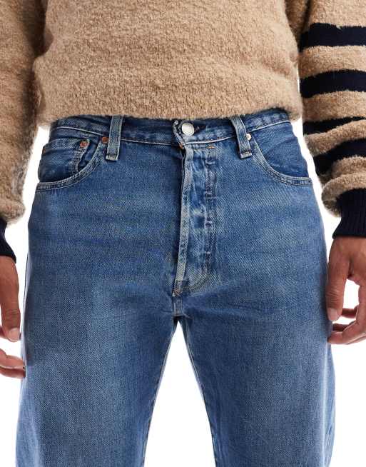 Levi's 501 – Original – Straight Jeans in mittelblauer Vintage-Waschung, 5 von 5