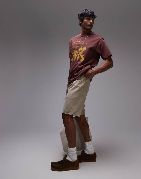 Levi's – 501 Original – Stückgefärbte Denim-Shorts in Khaki-Hellbraun mit geradem Schnitt - view 1