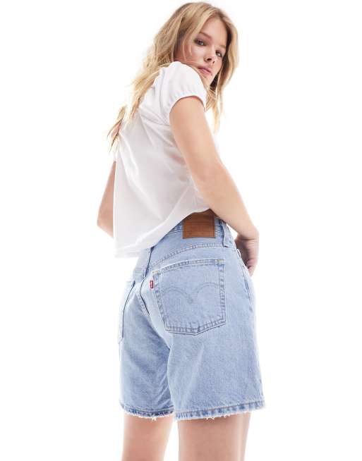 Levi's - 501 - Pantaloncini di jeans a mezza coscia lavaggio blu chiaro, 2 di 5