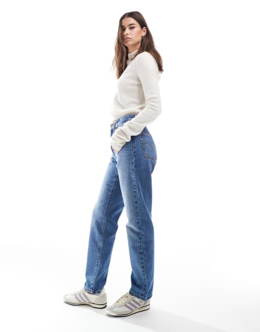 Levi's - 501 - Rechte cropped jeans in middenblauw met wassing, 3 van 5