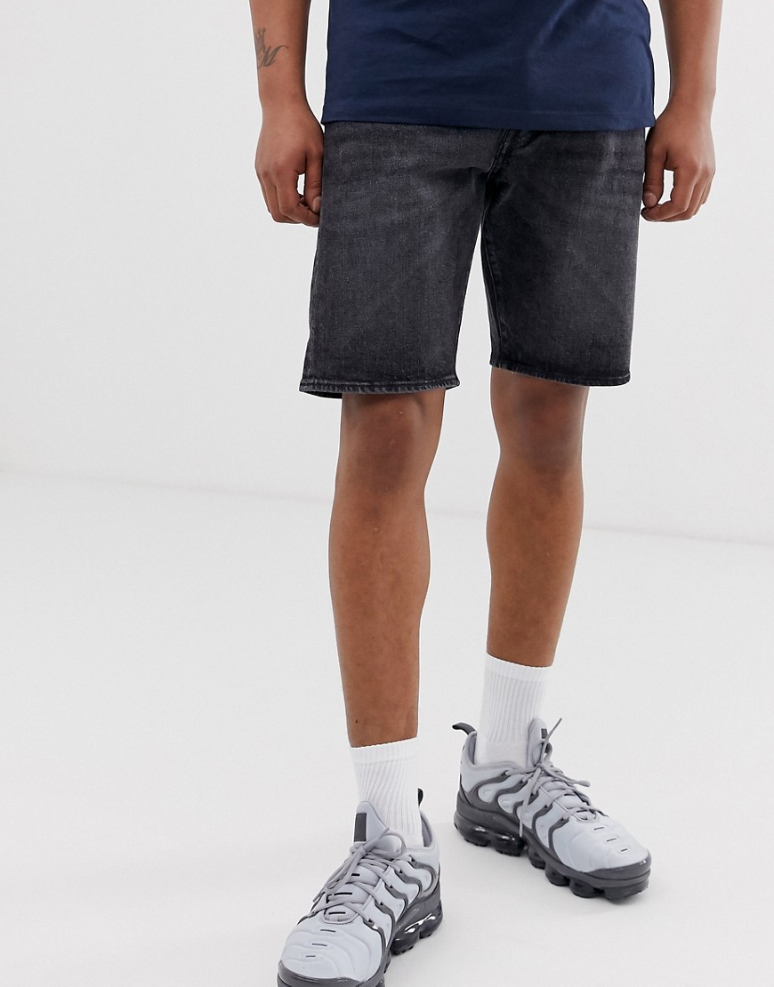 Levi's 501 regular fit hemmed denim shorts in plenty short dark wash-Blue