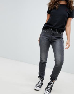 Levi's 501 Skinny Jeans in Washed Black 