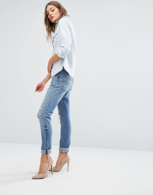 Levi's 501 skinny ripped sales jeans