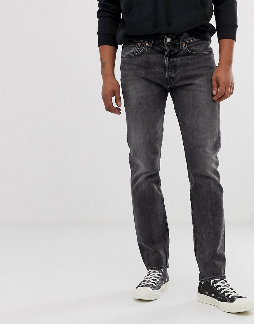 Levi's 501 smalle lavtaljede jeans i forvasket grå