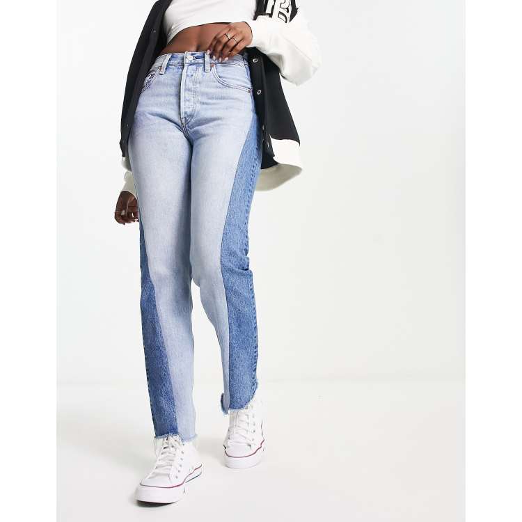 Levi's 501 spliced leg jeans in light wash