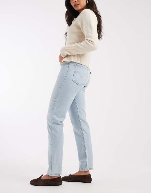 Levi's 501 straight crop jeans in light blue ASOS