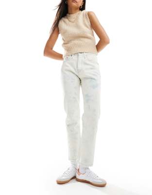 Levi's 501 straight fit crop jeans in bleach blue