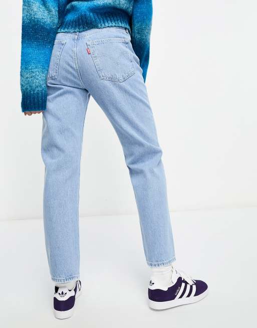 Levi's 501 straight fit crop jeans in light blue, 2 of 5