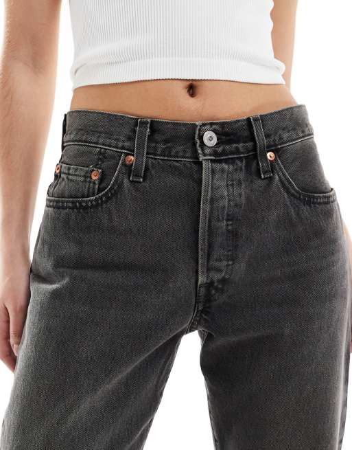 Levi's – 501 – Svarta, raka jeans i 90-talsstil med tvättad finish, 5 av 5