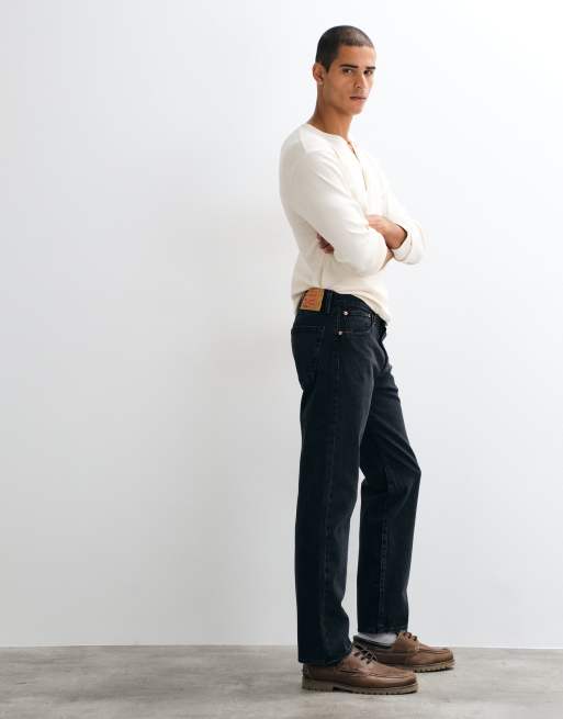 Levi's 501 – Svarta, tvättade jeans med avslappnad passform, 3 av 5