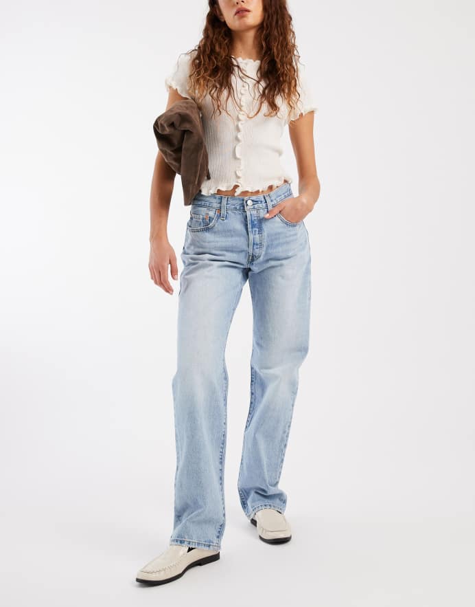 Levi's 501 vaqueros rectos años 90 de lavado claro