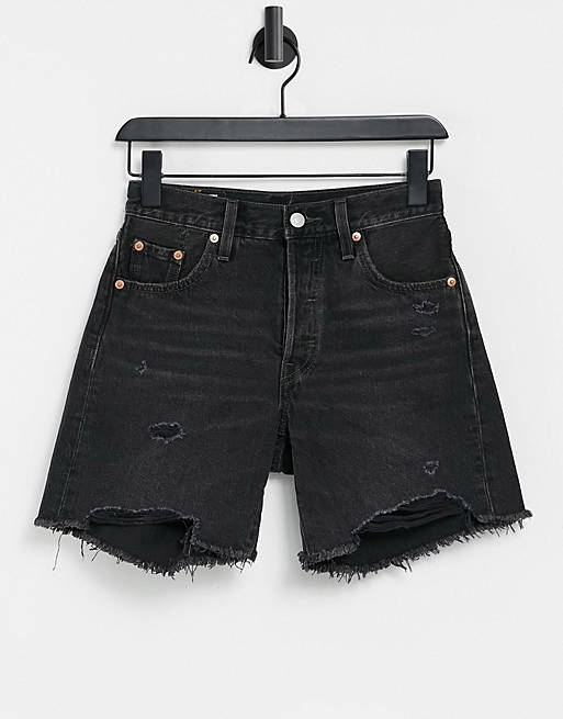 Levi's 501mid thigh short in black
