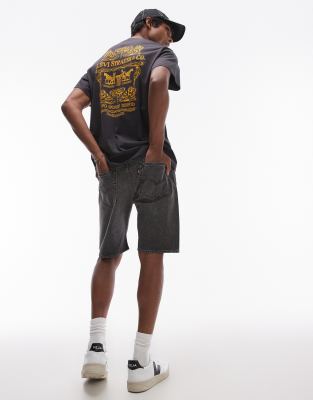 501Original straight denim shorts in washed black