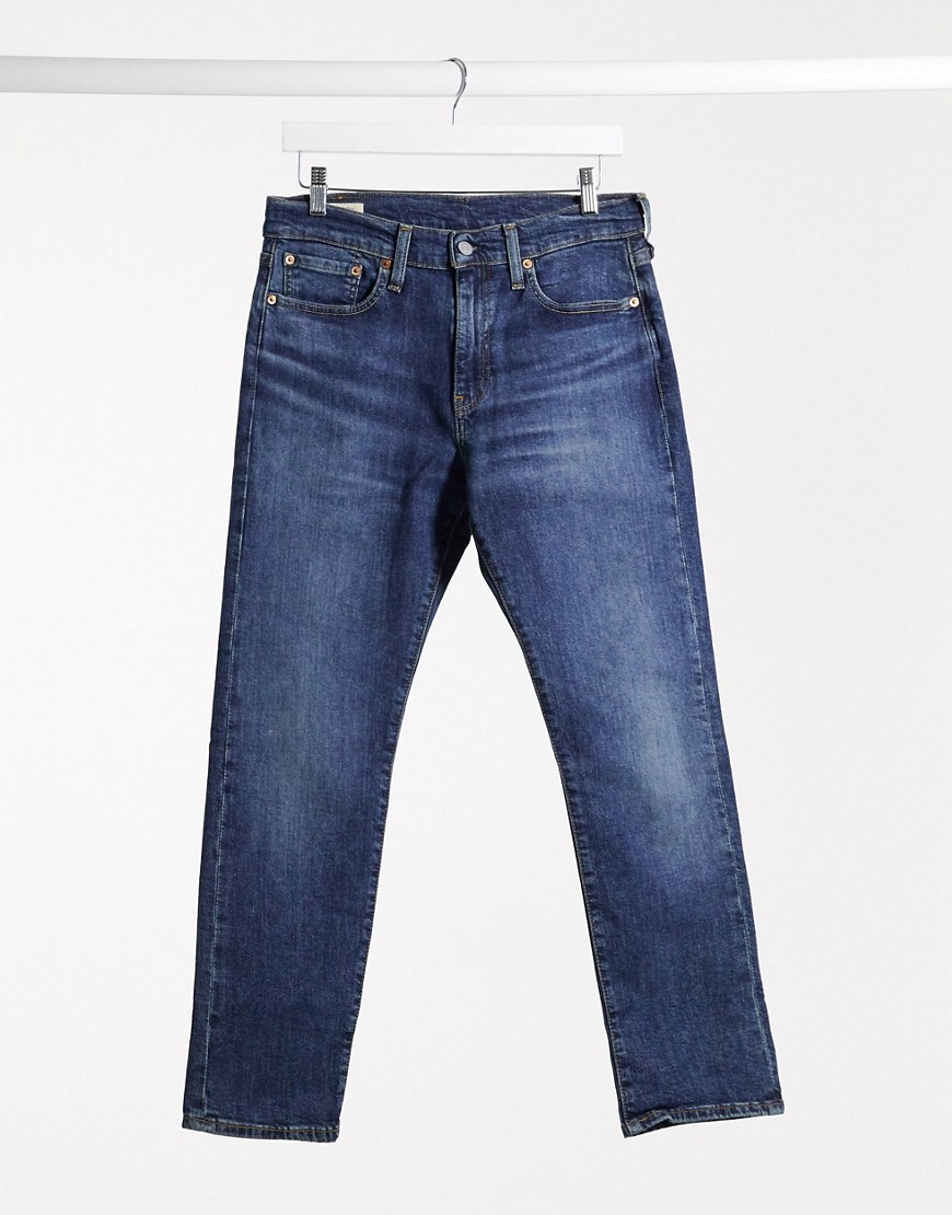 Levi's – 502 – Avsmalnande jeans i mörk, vintage tvätt-Blå