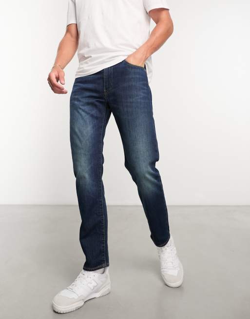 Levi's – 502 – Ciemnogranatowe jeansy ze zwężanymi nogawkami i efektem sprania, 4 z 4