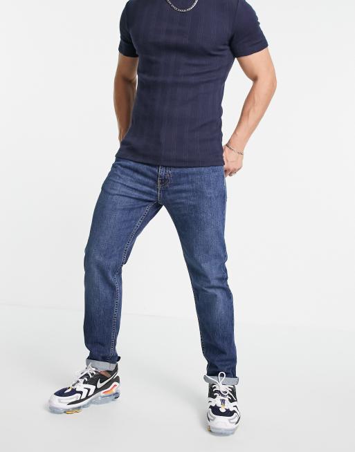 Levi's – 502 Hi-Ball – Granatowe zwężane jeansy z efektem sprania, 4 z 4