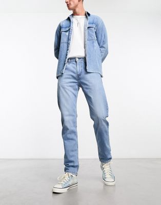 Levi's 502 tapered fit jeans in light blue wash - ASOS Price Checker