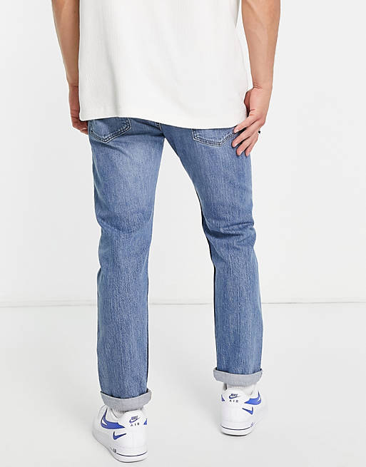 Asos Uomo Abbigliamento Pantaloni e jeans Jeans Jeans affosulati 502 Jeans affusolati azzurri invecchiati 