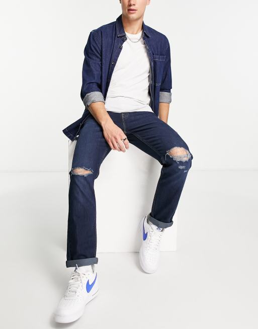 Asos Uomo Abbigliamento Pantaloni e jeans Jeans Jeans affosulati Jeans affusolati scuro effetto invecchiato 502 