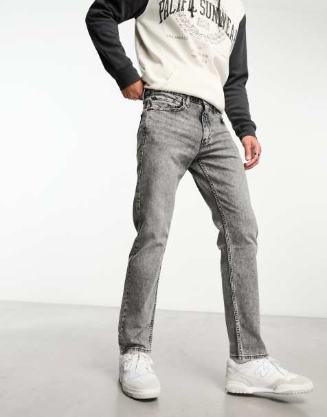 Levi's – 502 – Ljusgrå, tvättade, avsmalnande jeans - view 1