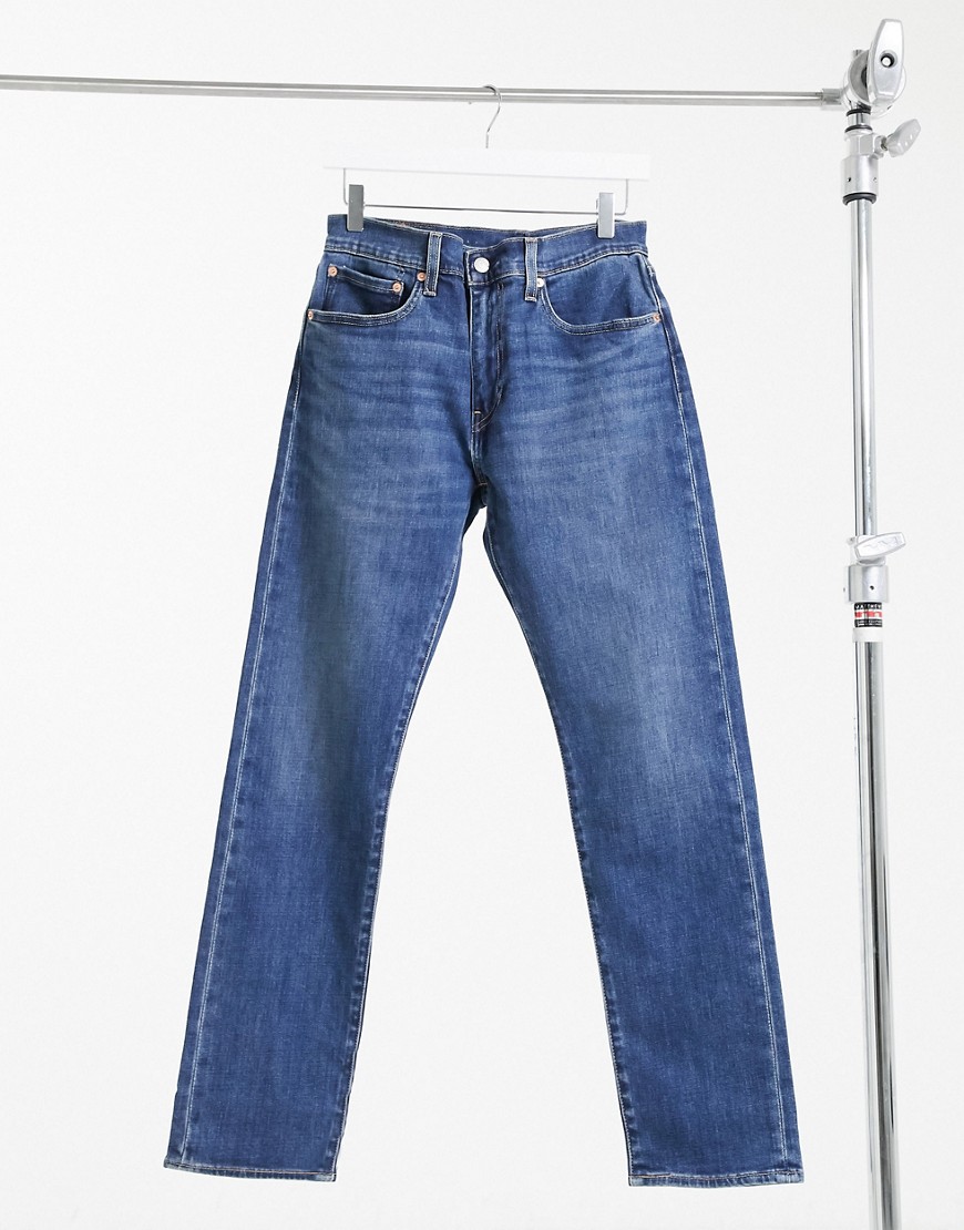 Levi's – 502 – Mellanblå tvättade jeans i normal, avsmalnande passform