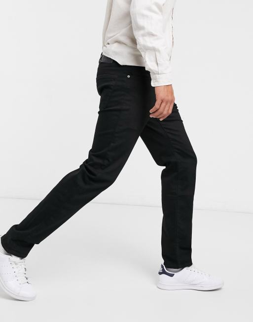 Levi s 502 regular tapered fit jeans in nightshine black