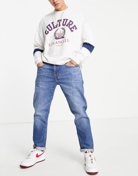 Levi's 502 - Smaltoelopende hi-ball jeans in marineblauw - view 1