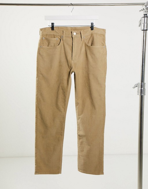 Levi's 502 tapered corduroy chinos in beige