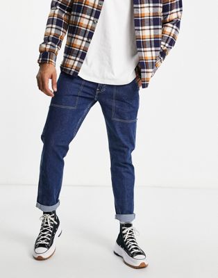 Levi's 502 tapered fit hi ball jeans in blue wash - ASOS Price Checker
