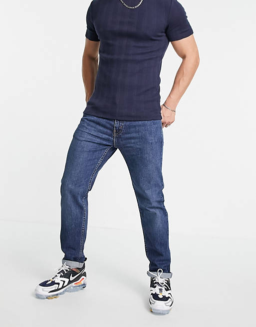 Levi's 502 tapered fit hi-ball jeans in dark wash navy | ASOS