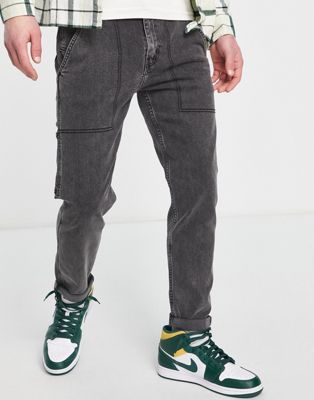 Levi's 502 tapered fit hi ball jeans in grey wash - ASOS Price Checker