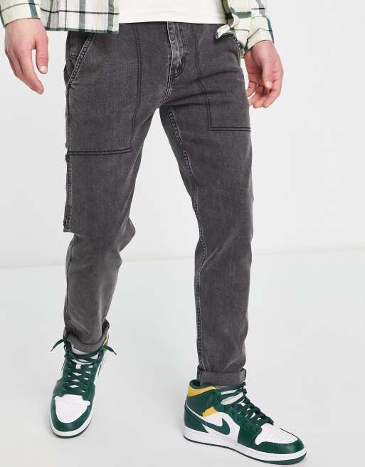 Levi's 502 tapered fit hi ball jeans in grey wash | ASOS