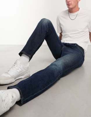 Levi's 502 Tapered Fit Jeans In Dark Navy Wash