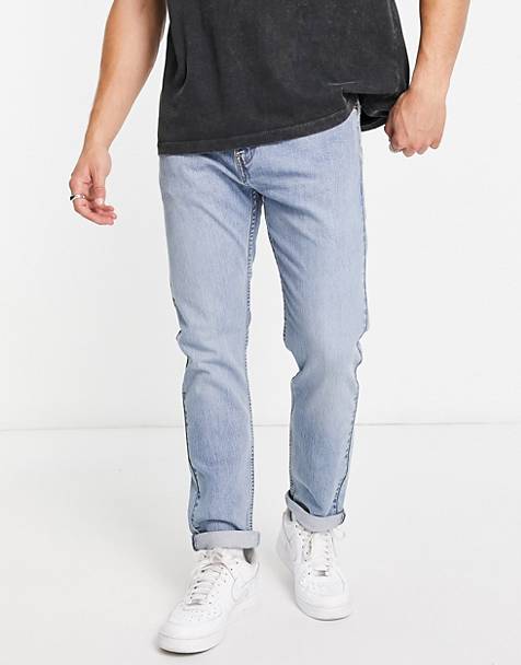 ASOS Herren Kleidung Hosen & Jeans Jeans Tapered Jeans Tapered jeans in mid vintage wash with knee rips and abrasions 