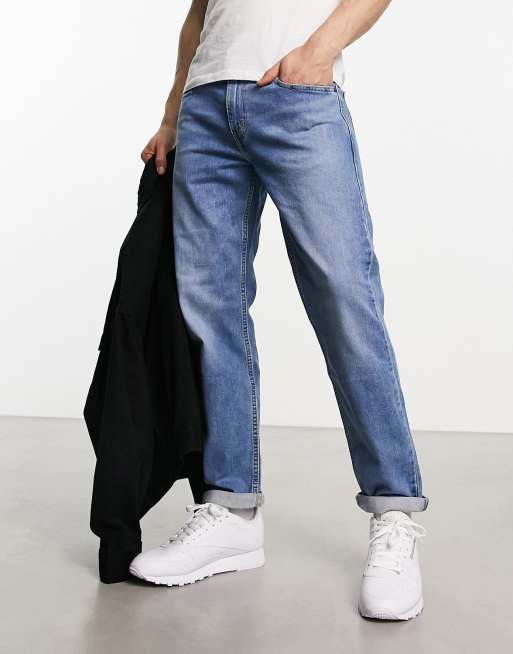 Levi'S 502 Tapered Fit Jeans In Light Blue With Knee Rips | Asos