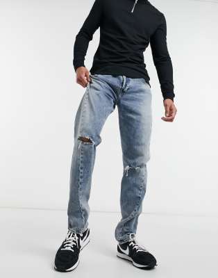 levi's 502 ripped jeans