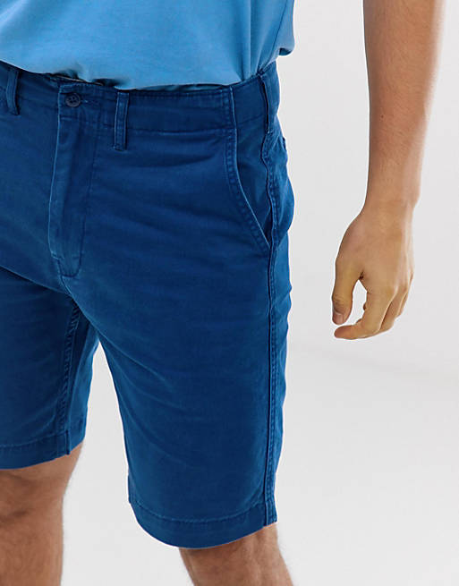 Levi's 502 tapered fit twill true chino shorts in spirit blue | ASOS
