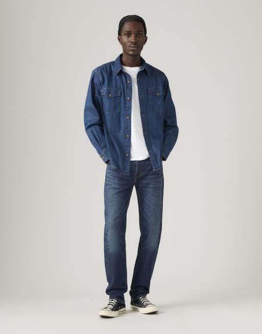 Levi's 502 toelopende jeans in blauw, 3 van 4