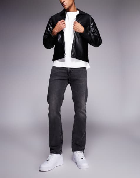 Levi's - 502 - Toelopende jeans in zwart met wassing - view 1