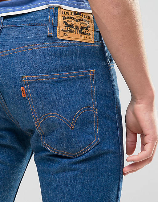 Levis 505C Slim Fit Orange Tab Jeans True Blues Wash | ASOS