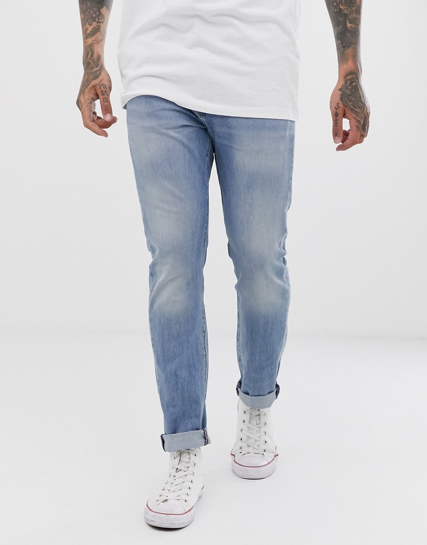 Levi's – 510 – Ljusblå, tvättade skinny jeans med standardmidja