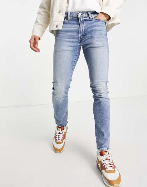 Levi's 510 skinny fit jeans in hard hitter distressed flex stretch light  indigo worn in wash | ASOS